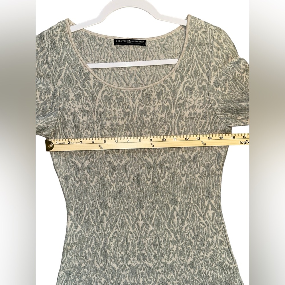 Peruvian Connection‎ Quarter Sleeve Midi Dress 100% Pima Cotton Floral Sz Small - Picture 4 of 6
